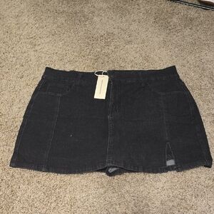 Black Denim Mini Skirt